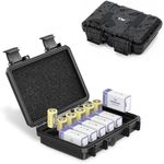 KIWIFOTOS Battery Storage Organizer Box for 6x CR123A/ CR16340/ CR18350/ CR15270(CR2) and 6x 9V Battery, IP6/7 Waterproof and Dustproof Batteries Organiser Case (Battery not included)