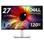 Dell U2724D UltraSharp 27 Inch QHD (2560x1440) Monitor, 120Hz, IPS Black, 5ms, 98% DCI-P3, 2x USB-C, 2x DisplayPort, HDMI, 3x USB, 3 Year Warranty, Silver