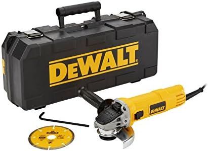 DeWalt DWE4156KD-QS - Mini-amoladora (115 mm, 900 W, 11800 rpm, arranque suave, bloqueo y re-arranque, con maletín y disco diamante)