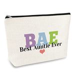 Best Auntie Ever Gift Makeup Bag Aunt Gifts from Niece Nephew Aunt Birthday Gifts Cosmetic Bag New Aunt Gift Aunt Appreciation Gift Christmas Thanksgiving Gift for Aunt Aunty Travel Makeup Pouch