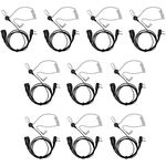 Walkie Talkies Earpiece with Mic 2 Pin Acoustic Tube Headset Compatible with Midland GXT1000VP4 LXT118 LXT500VP3 LXT600VP3 GXT1050VP4 GXT1000XB (10 Pack)