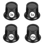 Magnifying Glass, Portable Jewellers Loupe Jewelers Magnifier Eye Loupe Set Watchmakers Eye Glass for Professional Fine Jewelry Coins Rocks and Stamps (4)