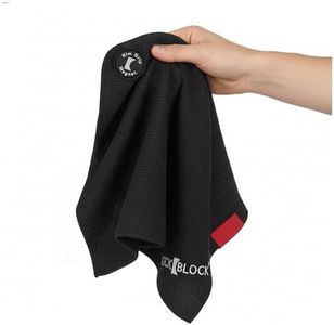 KickBlock RimGrip Magnetic Drummer Towel - Waffle Microfiber Drum Kit Accessory with Neodymium Rim Magnet - Fast Drying Sweat Control Towel for Drummers - Includes Breathable Mesh Carry Bag