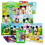 Mickey Mouse Clubhouse Read Along Books for Kids - Bundle with 8 Read Aloud Books and Electronic Reader Featuring Mickey, Minnie, Goofy, Donald, Plus Stickers, More | Mickey Mouse Reader Book Set