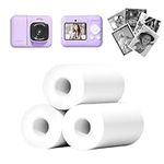 Kids Instant Print Camera Paper, Thermal Printing Refill Set for Toddler Camera, Compatible with ETIKEZ Funshot 20, HD Camera Thermal Printing Paper, 2.2" x 26ft (5.6cmx8m) Per Roll, 3 Rolls