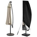 Patio Umbrella Cover Fits 9ft To 12ft Outdoor Umbrellas,420d Outdoor Cantilevered Offset Umbrella Cover With Sturdy Waterproof Zipper And Top Vent