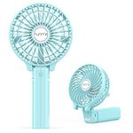 Funme Mini Handheld Fan USB Electric Portable Fan Outdoor Rechargeable Personal Fan Battery Powered 180° 3 Speeds Foldable Desk Fan Cooling for Desktop School Office Home Travel Camping -Green