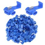 100 Pcs Lock Wire Connectors Blue Quick Splice Connector Terminals for Suits cable 0.75-2.5 mm² (AWG14-18 (15A))