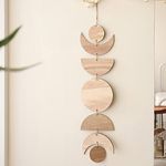 Moon Cycle Wall Decor - Wooden Decorative Moon Phase Wall Art -Boho Wall Hanging Bohemian Decor for Bedroom for Living Room