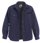 Gioberti Men's 100% Cotton Brushed and Soft Twill Shirt Jacket with Flannel Lining, Navy, Large