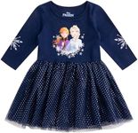 Disney Frozen Elsa and Anna Girls Tutu Dress for Toddler and Little Kids, Navy, 4 Years