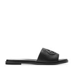 Cole Haan Womens Flynn Logo Slide Sandal, Black Leather, 7-B US