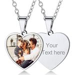 Personalised Necklace for Women Heart Photo Pendants Engraved Jewellery Gifts for Girls Birthday Christmas