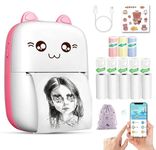 LAZYWOK Portable Printer, Bluetooth, iNkLeSs for Professionals, Travel Mini Printer USB, Bluetooth Printer Compatible with Android iOS Laptop
