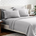 Full XL Sheet Set - 6 Piece Set - Hotel Luxury Bed Sheets - Ultra Soft - Deep Pockets - Easy Fit - Cooling & Breathable Sheets - No Wrinkles - Cozy - Light Grey - Full Extra Long Sheets - 6 PC