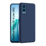 CEDO OnePlus Nord CE 4 Lite (5G) Back Cover | Camera Bump Protection & Inner Velvet Fabric Lining | Ultra Slim Matte Soft Rubberised Case Cover (Blue)