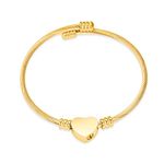 constantlife Cremation Jewelry Memorial Urn Bracelet for Ashes - Stainless Steel Cable Cuff Adjustable Love Heart Pendant Bangle Keepsake (Golden)