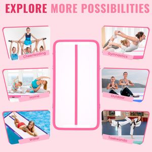 RISINGUKST Air Gymnastics Mat, Rose, 200x100x10cm