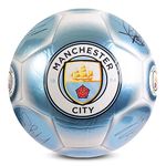 Hy-Pro Officially Licensed Classic Signature Football | Metallic, Size 5, Man City, Training, Match, Merchandise, Collectible For Kids and Adults, Blue / White