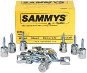 Sammys 8020957-25 1/4 x 1'' Horizontal Rod Anchor Super Screw with 3/8 in. Threaded Rod Fitting, for Wood (Pkg.=25) , Zinc