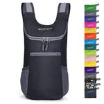 G4Free Lightweight Packable Shoulder Backpack Hiking Daypacks Small Casual Foldable Outdoor Bag 11L(Black)