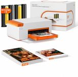 Liene Amber M110 Bluetooth Photo Printer 80 Sheets, Portable Photo Printer for iPhone, Thermal Dye Sublimation, Picture Printer w/ 60 Sheets 6" Paper & 20 Sheets 3" Square Sticker Paper & 2 Cartridges