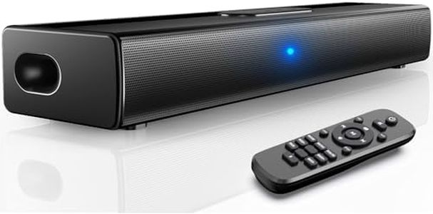 EnjoyNest Sound Bar for Smart TV,16 Inch Bluetooth Soundbar Speakers with HDMI ARC/Optical/AUX/USB Inputs Surround Sound System for TV/PC/Gaming/Projectors Home Audio Sound Bars with Remote Control