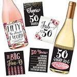 6 50th Birthday Wine Bottle Labels 