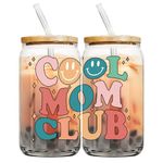 Fatbaby Cool Mom Gifts Can Glass,Christmas Birthday Gifts Can Glass For New Mom, Wife,Sister,Best Mom Ever Gifts for First Time Mom, Promoted To Mom Glass Tumbler 16OZ (1pcs)