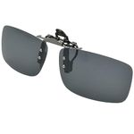 UL88 Polarized Clip on Sunglasses Fit Over Prescription Glasses UV Protection Flipup Anti-Glare Hard Carry Case for Men Women (Black)