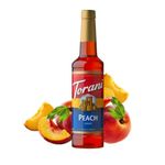 Torani Peach Syrup 750ml, Cane Sugar Syrup and Cocktail Syrup for Peach Drinks, Deliciously Flavoured Peach Syrup for Iced Tea and Peach Syrup for Cocktails - Genuine Torani Syrup