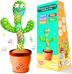 River Mill Dancing Talking Cactus Toy with Adjustable Volume, Interactive Cactus Baby Toys for 18 Months+, Baby Easter Basket Stuffers for Toddler, Gifts for 2 Year Old Girl Boy