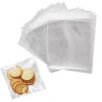 250 PCS Cookie Bags, Clear Self Adh