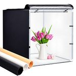 Lightbox, GLZ 32x32 Inch Photo Studio Light Box Shooting Tent Kit with Dimmable and Movable LED Lights, Carry Bag and 3 Color backdrops for Photoshoot (White Black Orange)