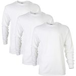 Gildan Men's Ultra Cotton Long Sleeve T-Shirt, Style G2400, Multipack, White (3-Pack), Large