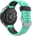 Fleshy Leaf Watch Band Compatible for Garmin Forerunner 735XT/230/220/235/620/630,Compatible with Garmin Approach S20/S5/S6,Soft Silicone Replacement Wristbands with Metal Buckle (Mint Green-Black)