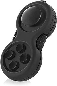 WTYCD The Original Fidget Retro: The Rubberized Classic Controller Game Pad Fidget Focus Toy with 8-Fidget Functions and Lanyard - Perfect for Relieving Stress (Black)