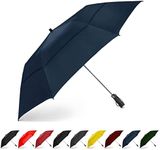 EEZ-Y Golf Umbrella - 58 Inch Windproof Rain Umbrellas w/Double Canopy - Compact, Portable & Break Resistant for Travel – Navy Blue