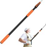 SISUPASSIE Telescoping Extension Pole, Reach to 30FT Telescoping Pole Multi-Purpose 5-24FT Lightweight, Sturdy with Universal Twist-on Metal Tip Extendable for Dusting Painting Window Cleaning