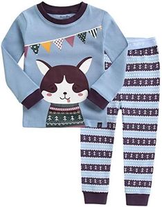 VAENAIT BABY Kids Boy Long Sleeve Cotton Sleepwear Pajamas 2pcs Set Snug Huskey 2T/S