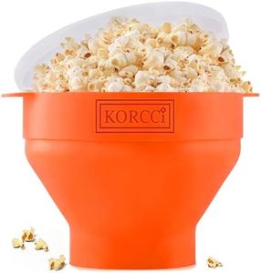 The Original Korcci Microwaveable Silicone Popcorn Popper, Microwave Popcorn Popper, Collapsible Microwave Popcorn Maker Bowl, No Oil Required, Use In Microwave, Dishwasher Safe (Orange)