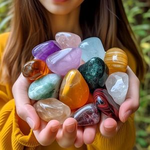 SigMntun Polished Stone Set Mixed Crystals, Christmas Gift for Kids, 1.2" - 2.5 lbs, 25 Types of Extra Large Size Tumbled Gemstones and Crystals Bulk for Healing, Reiki, Meditation, Witchcraft