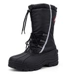 ALEADER Men's Winter Waterproof Insulated Shell Warm Inner Comfortable Outdoor Snow Boots, Black/Elastic Lace, 10