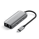 Satechi USB C Ethernet Adapter 2.5 Gigabit, 4 in 1 USB C Network Adapter Ethernet with Enhanced Speed and 3 USB C 3.2 Ports, USB C Adapter for Mac, iPad, Windows, Android, Chrome