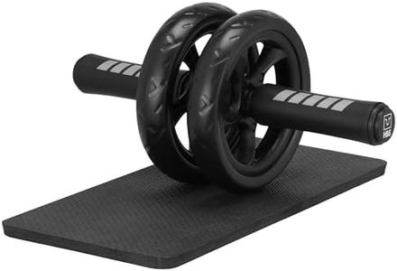 H&S Ab Roller Wheel for Abs Workout - Abdominal Core Exercise Equipment with Extra Thick Knee Pad Mat - w/Dual Glide Wheels