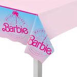 Amscan Vibrant Multicolor Plastic Malibu Barbie Table Cover - 54" x 96" (1 Pc.) - Durable & Stylish Design - Perfect for Kids' Party