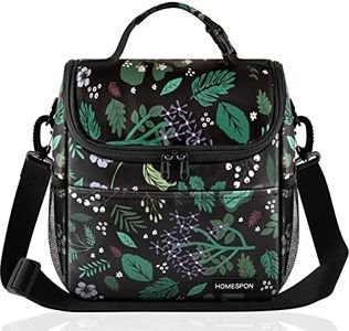 HOMESPON Lunch Bag for Women Large Insulated Lunch Box Reusable Cooler Tote with Front Pocket and Adjustable Shoulder Strap for Work Picnic or Travel