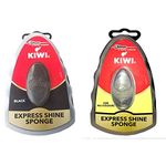 Kiwi Express Shoe Shine Sponge, Black and neutral (one each) 0.2 fl oz