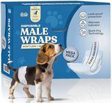 Comfortable Male Dog Diapers - 30-Pack Super Absorbent Disposable Male Dog Wraps- FlashDry Gel Technology, Wetness Indicator Doggie Diapers- Leakproof Belly Wraps for Incontinence, Excitable Urination