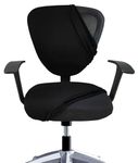 LAZI (Pack of 1 Black Office Chair Cover Stretchable Elastic Removable Washable Office Computer Desk Executive Rotating Without Headrest Chair Seat Cover Slipcover Cushion Protector for Office Chair